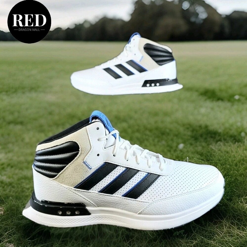 Adidas S2G Spikeless Mid Golf Shoes White Black ID8733 - Men's Size 10.5